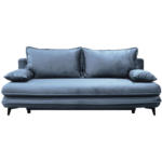 Möbelix Schlafsofa Look Hellblau inkl.bettkasten+schlaffunktion