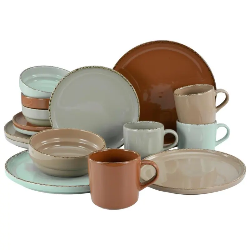 Kombiservice Keramik 4 Personen Geschirr Set