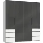 M&ouml;belix Dreht&uuml;renschrank 200cm Level, Grau/wei&szlig;