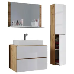 Badezimmer Lendas 4-Teilig Weiß B:114 Cm