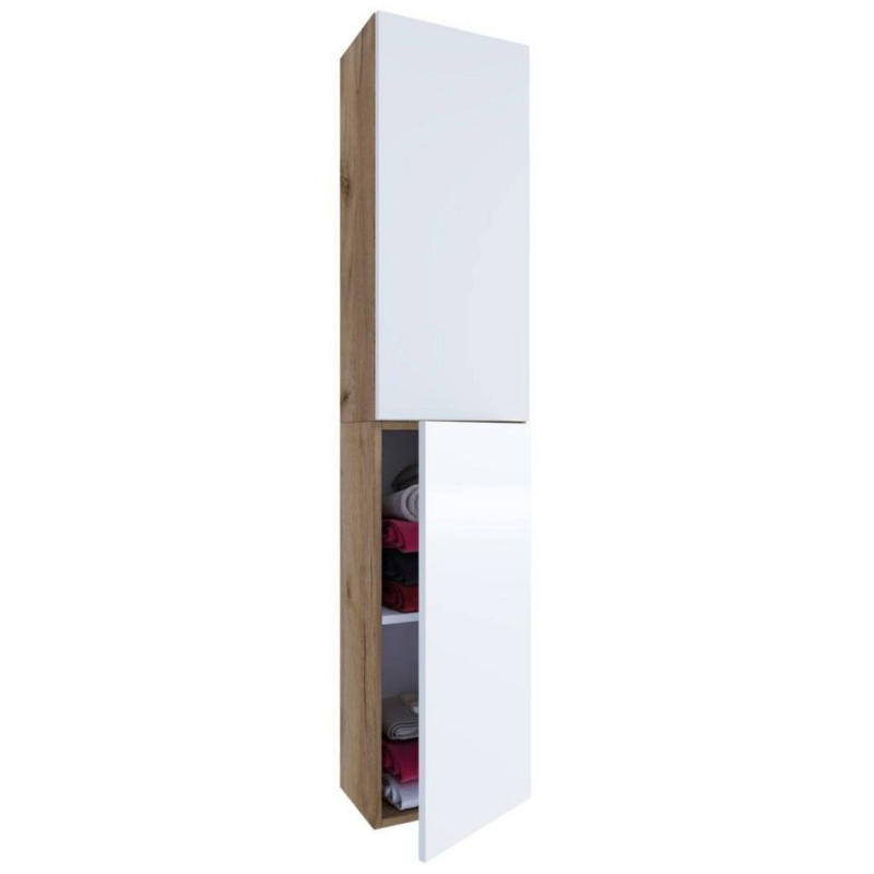 Hochschrank Bad Lendas Bxh 32,6x150 Cm Eichefarben Dekor