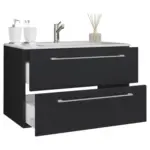 M&ouml;belix Waschbecken Mit Unterschrank Badinos B: 61 Cm Schwarz