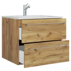 Waschbecken Mit Unterschrank Badinos B: 61 Cm Eiche Dekor