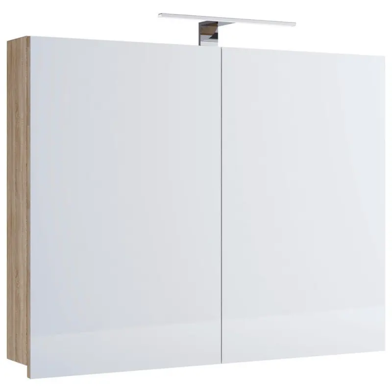 Spiegelschrank Badinos Mit Led 2-Türig Bxhxt: 60x59,2x12 Cm