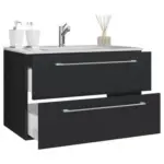 M&ouml;belix Waschtischkombi Badinos Schwarz B: 81 Cm