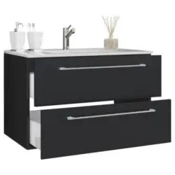 Waschtischkombi Badinos Schwarz B: 81 Cm