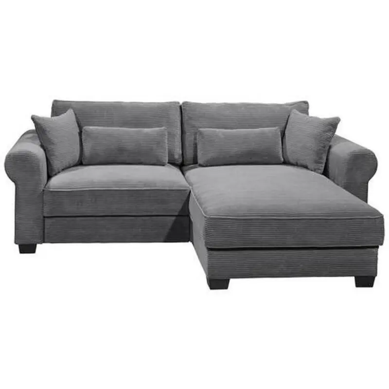 Ecksofa mit Schlaffunktion Angelina Anthrazit Kord