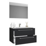 Möbelix Badezimmer Badinos 3-teilig Schwarz B: 80 Cm