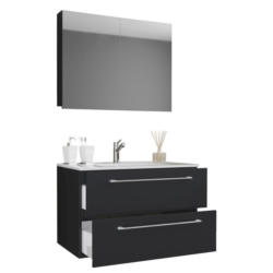 Badezimmer Badinos 3-teilig 60 Cm Schwarz