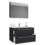 Möbelix Badezimmer Badinos 3-teilig Schwarz B: 80 Cm