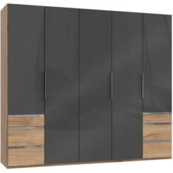 Drehtürenschrank 250cm Level, Grau/eiche Dekor