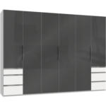 Möbelix Drehtürenschrank 300cm Level, Grau/weiß