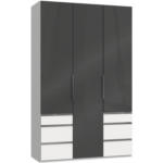Möbelix Drehtürenschrank 150cm Level, Grau/weiß