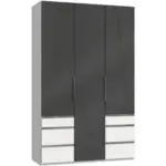 Möbelix Drehtürenschrank 150cm Level, Grau/weiß
