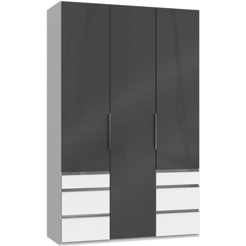 Drehtürenschrank 150cm Level, Grau/Weiß