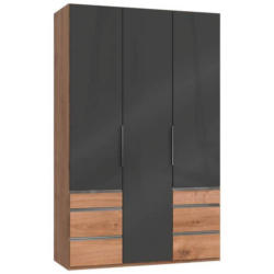 Drehtürenschrank 150cm Level, Grau/Eiche Dekor