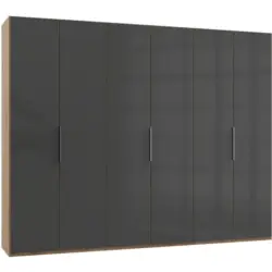 Drehtürenschrank 300cm Level, Grau/eiche Dekor