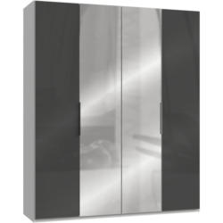 Drehtürenschrank 200cm Level,grau/weiß