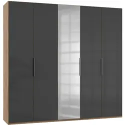 Drehtürenschrank 250cm Level, Grau/eiche Dekor