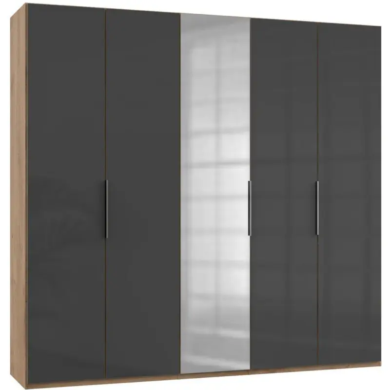 Drehtürenschrank 250cm Level, Grau/eiche Dekor