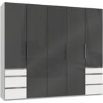 Möbelix Drehtürenschrank 250cm Level, Grau/weiß