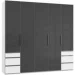 Möbelix Drehtürenschrank 250cm Level, Grau/weiß