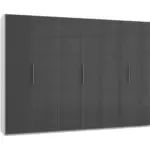 Möbelix Drehtürenschrank 300cm Level, Grau/weiß