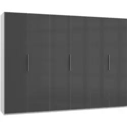 Drehtürenschrank 300cm Level, Grau/weiß