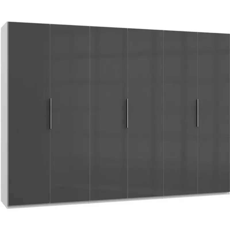 Drehtürenschrank 300cm Level, Grau/weiß