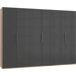 Drehtürenschrank 300cm Level, Grau/eiche Dekor