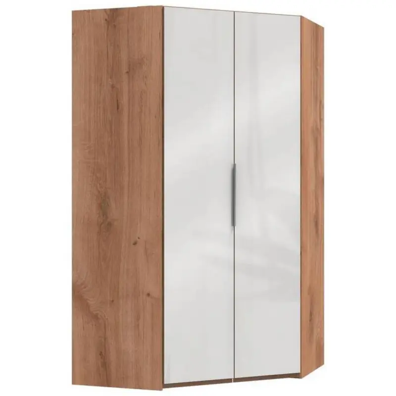 Eckschrank 120cm Level, Weiß/eiche Dekor