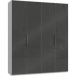 Möbelix Drehtürenschrank 200cm Level, Grau/weiß