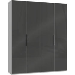 Drehtürenschrank 200cm Level, Grau/Weiß