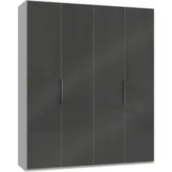 Drehtürenschrank 200cm Level, Grau/weiß