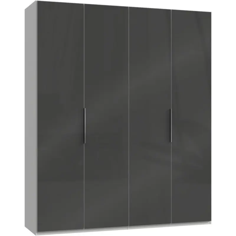 Drehtürenschrank 200cm Level, Grau/weiß