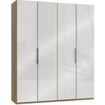 Möbelix Drehtürenschrank 200cm Level, Weiß/eiche Dekor