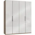 M&ouml;belix Dreht&uuml;renschrank 200cm Level, Wei&szlig;/eiche Dekor