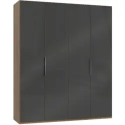 Drehtürenschrank 200cm Level, Grau/eiche Dekor