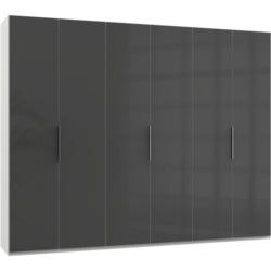 Drehtürenschrank 300cm Level, Grau/weiß