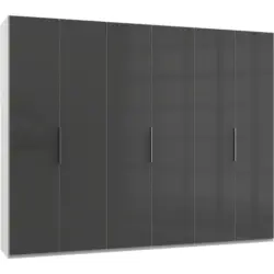 Drehtürenschrank 300cm Level, Grau/weiß