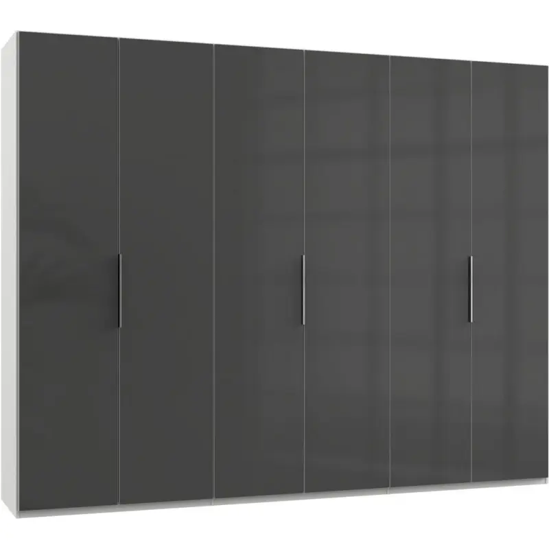 Drehtürenschrank 300cm Level, Grau/weiß