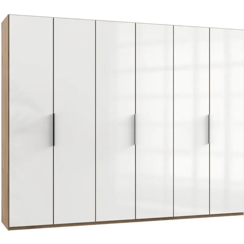 Dreht&uuml;renschrank 300cm Level, Wei&szlig;/eiche Dekor