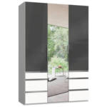 Möbelix Drehtürenschrank 150cm Level, Grau/weiß