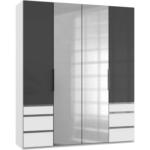 Möbelix Drehtürenschrank 200cm Level, Grau/weiß