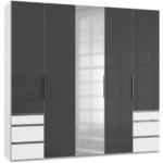 Möbelix Drehtürenschrank 250cm Level, Grau/weiß