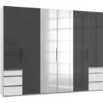 Möbelix Drehtürenschrank 300cm Level, Grau/weiß