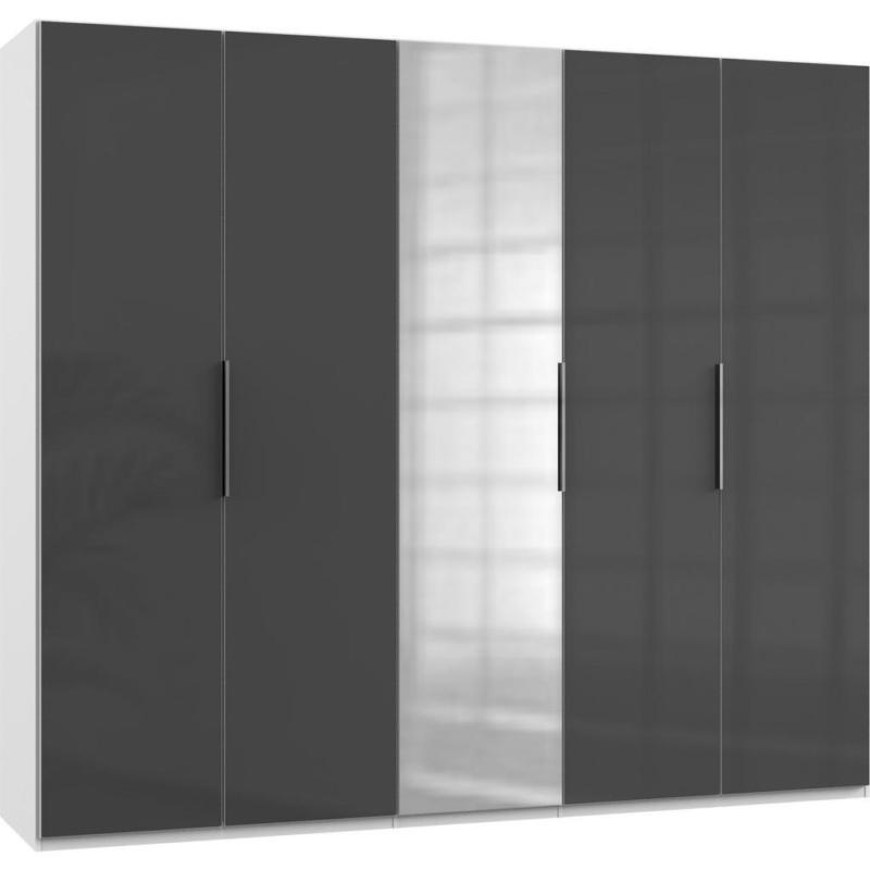 Drehtürenschrank 250cm Level, Grau/weiß