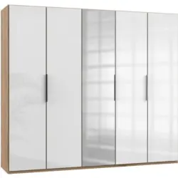 Dreht&uuml;renschrank 250cm Level, Wei&szlig;/eiche Dekor