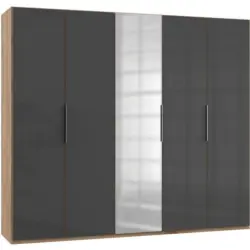 Dreht&uuml;renschrank 250cm Level, Grau/eiche Dekor
