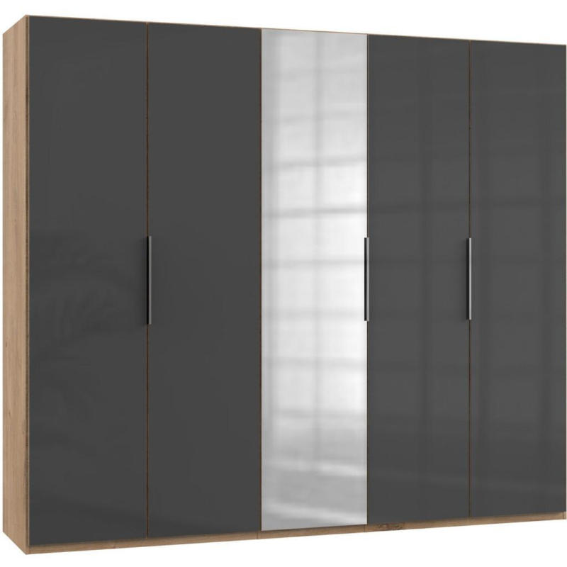 Drehtürenschrank 250cm Level, Grau/eiche Dekor